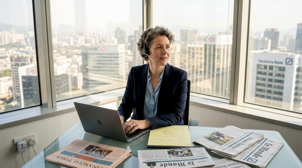 Private banker working with international clients