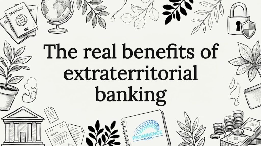 Hand-drawn bank and globe themed decorative title card