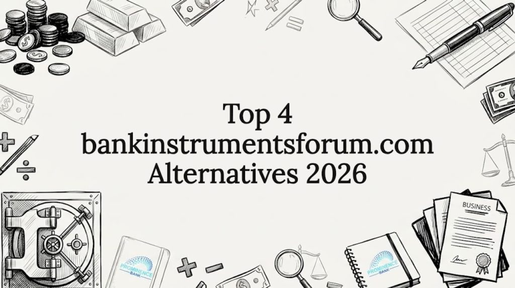 Hand-drawn banking illustration surrounds blog title