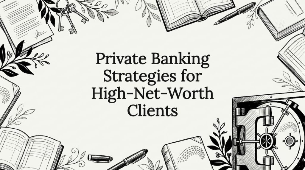 Hand-drawn decorative banking title card illustration