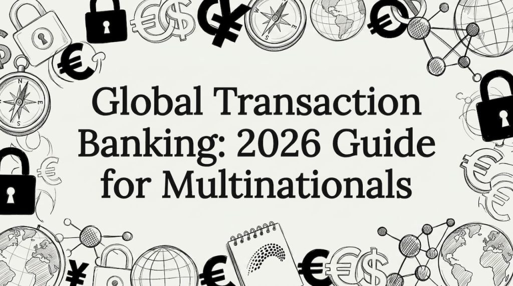 Decorative title card with banking symbols