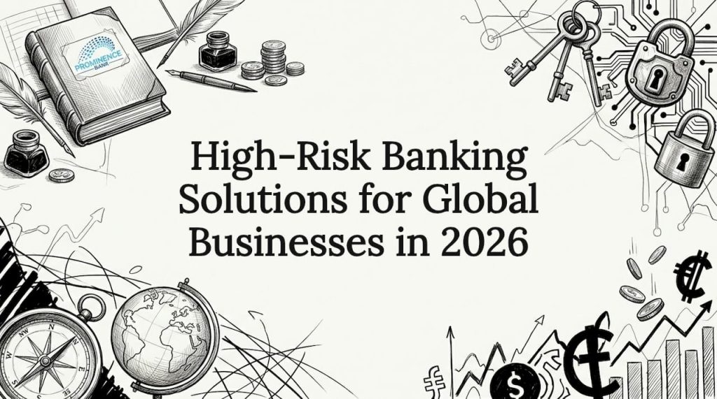 Decorative hand-drawn banking title card illustration