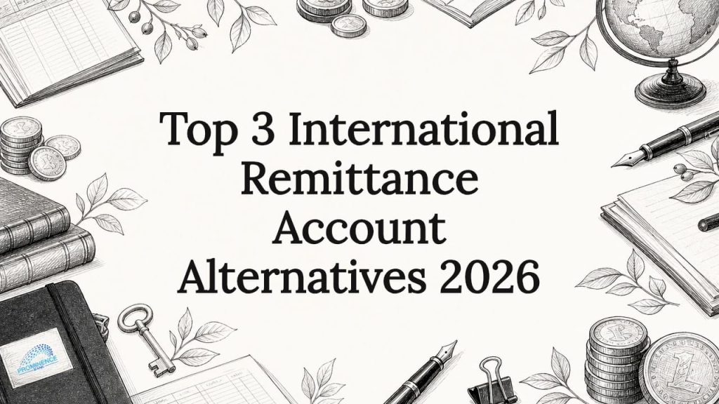 Decorative title card illustration with banking and finance motifs