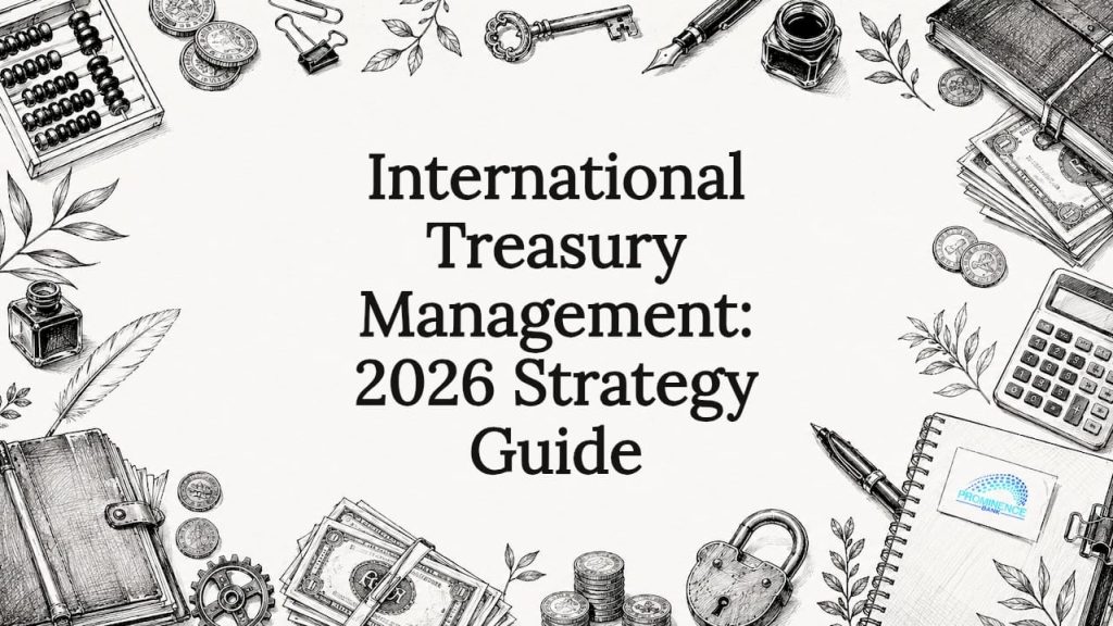 Decorative title card illustration with treasury tools
