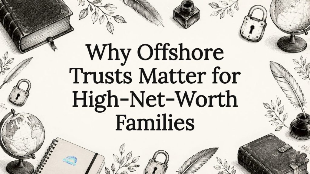Decorative title card illustration for offshore trusts article