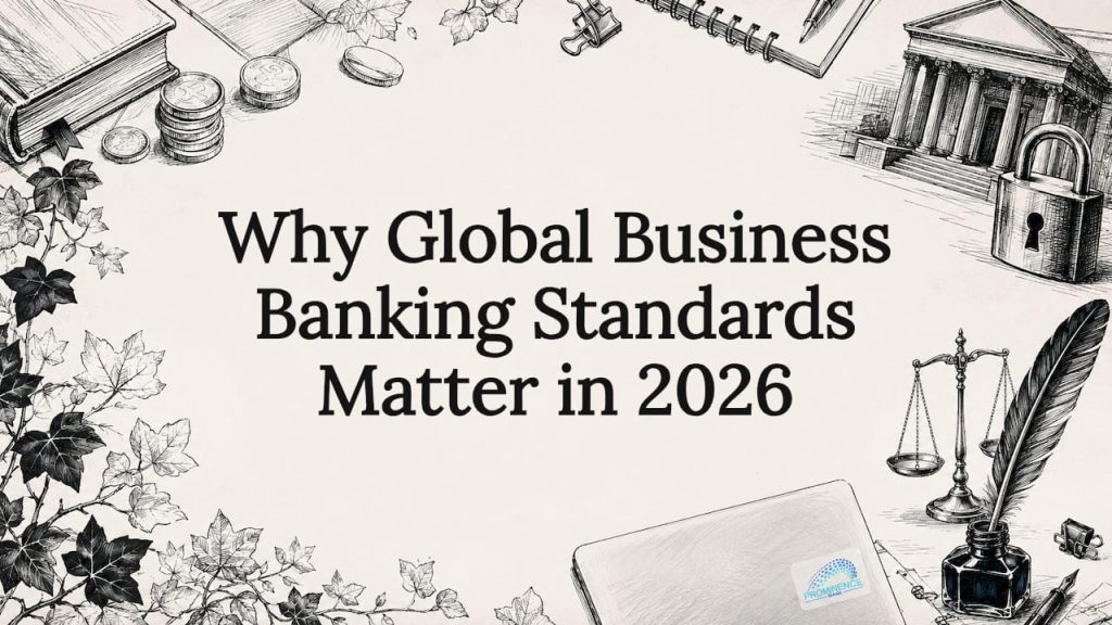 Decorative title card illustration with banking and growth motifs