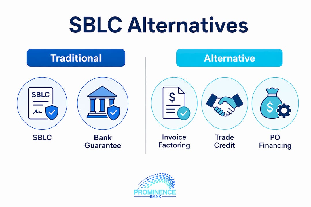 Infographic comparing traditional and alternative SBLC solutions