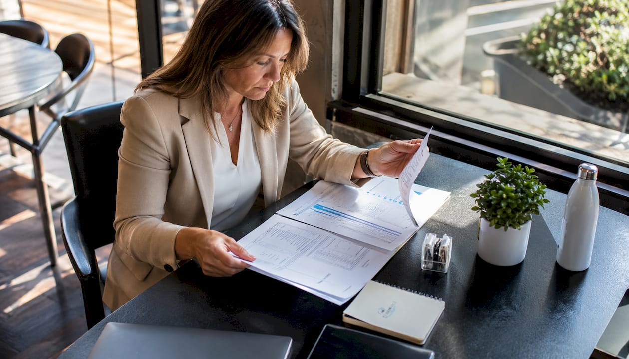 Professional reviewing privacy compliance documents