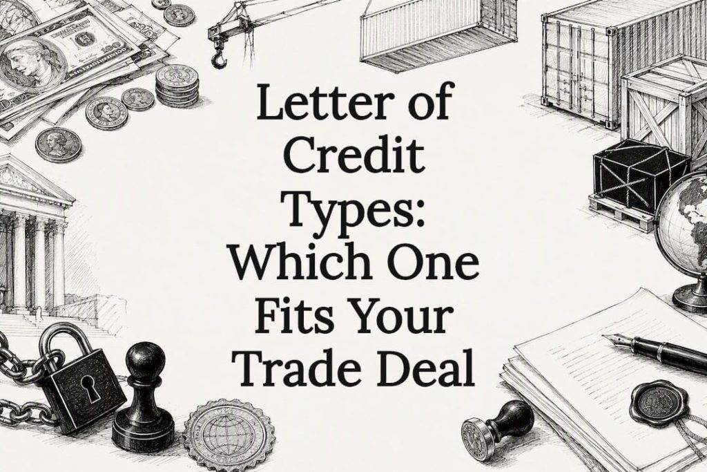 Decorative letter of credit title card illustration