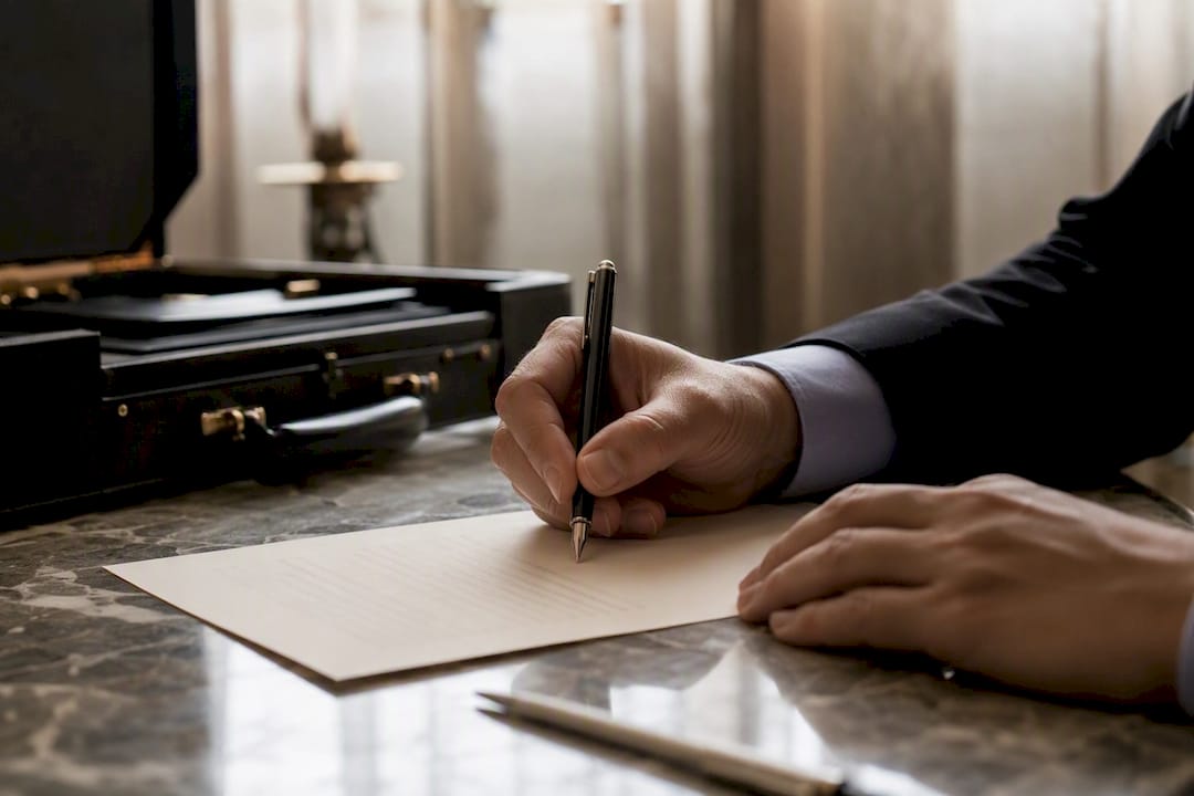 Hand signing nominee declaration document