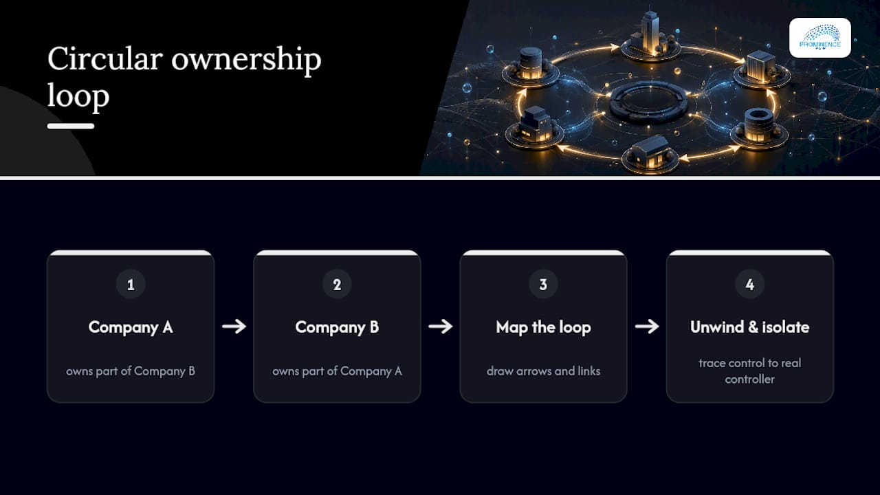 Diagram illustrating circular ownership and control isolation