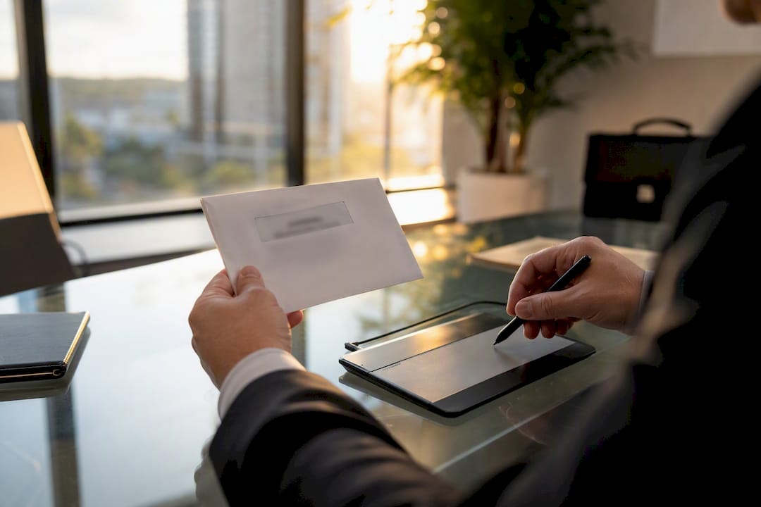Hands preparing proof of funds for real estate closing