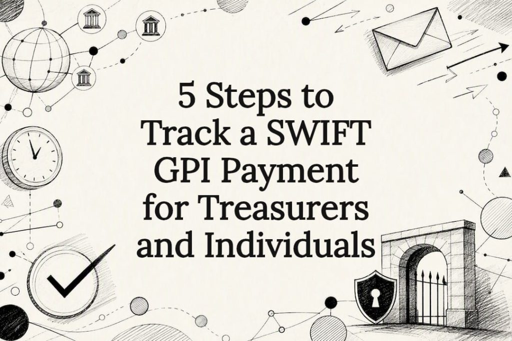 Decorative SWIFT payment tracking title card