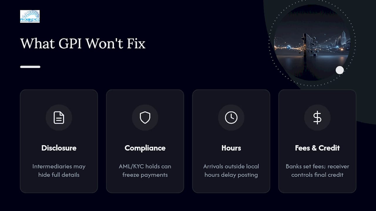 What Won't SWIFT GPI Tracking Fix? &mdash; overview diagram