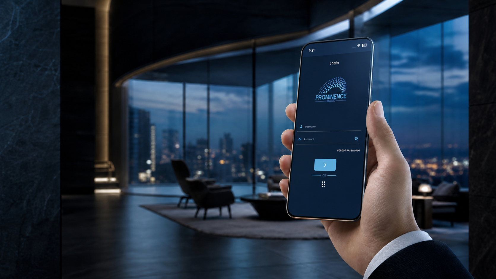 Prominence Bank mobile app for secure international digital banking