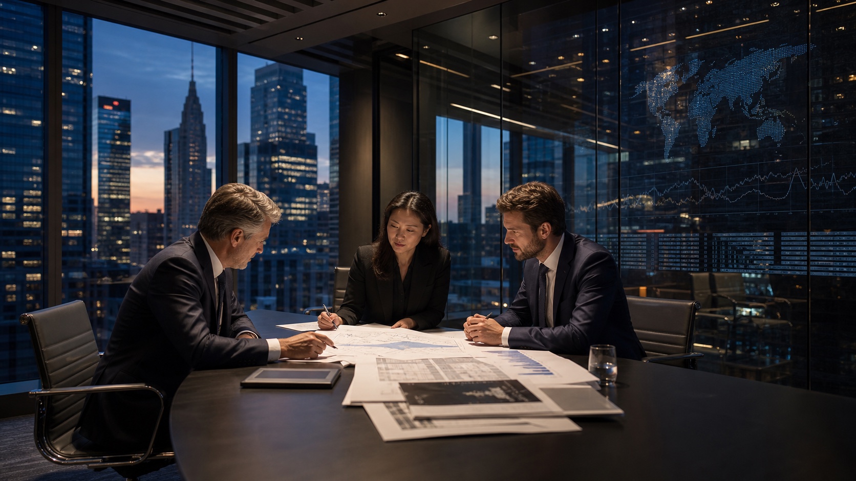 Corporate treasury team reviewing international liquidity and payment strategy