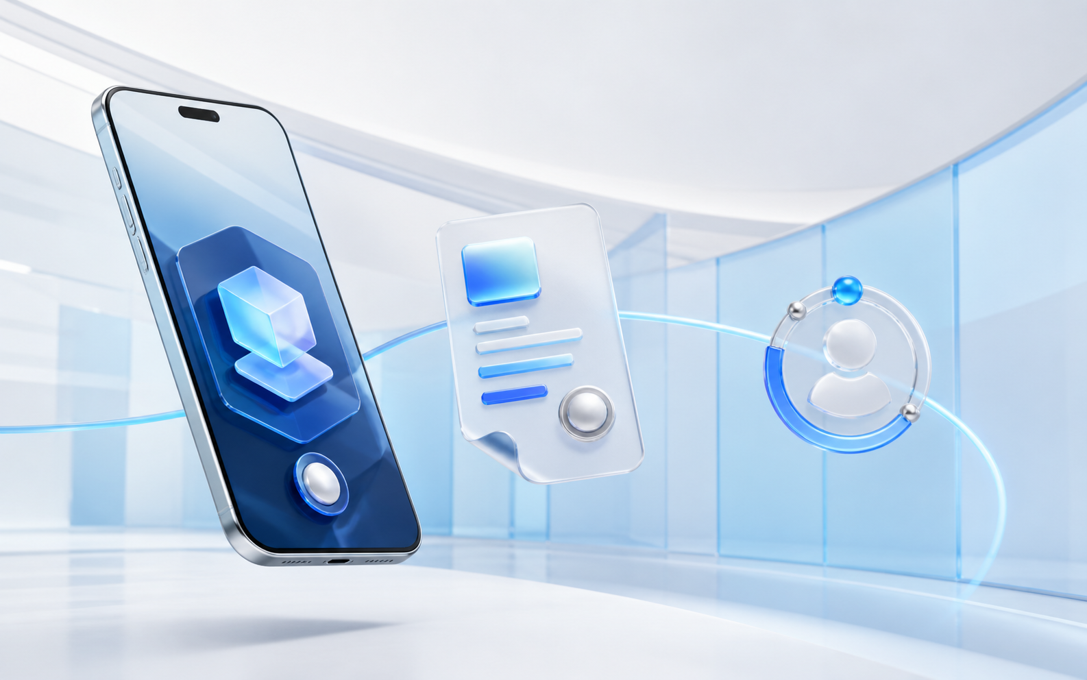 Secure digital onboarding workflow shown across a mobile device and verified profile