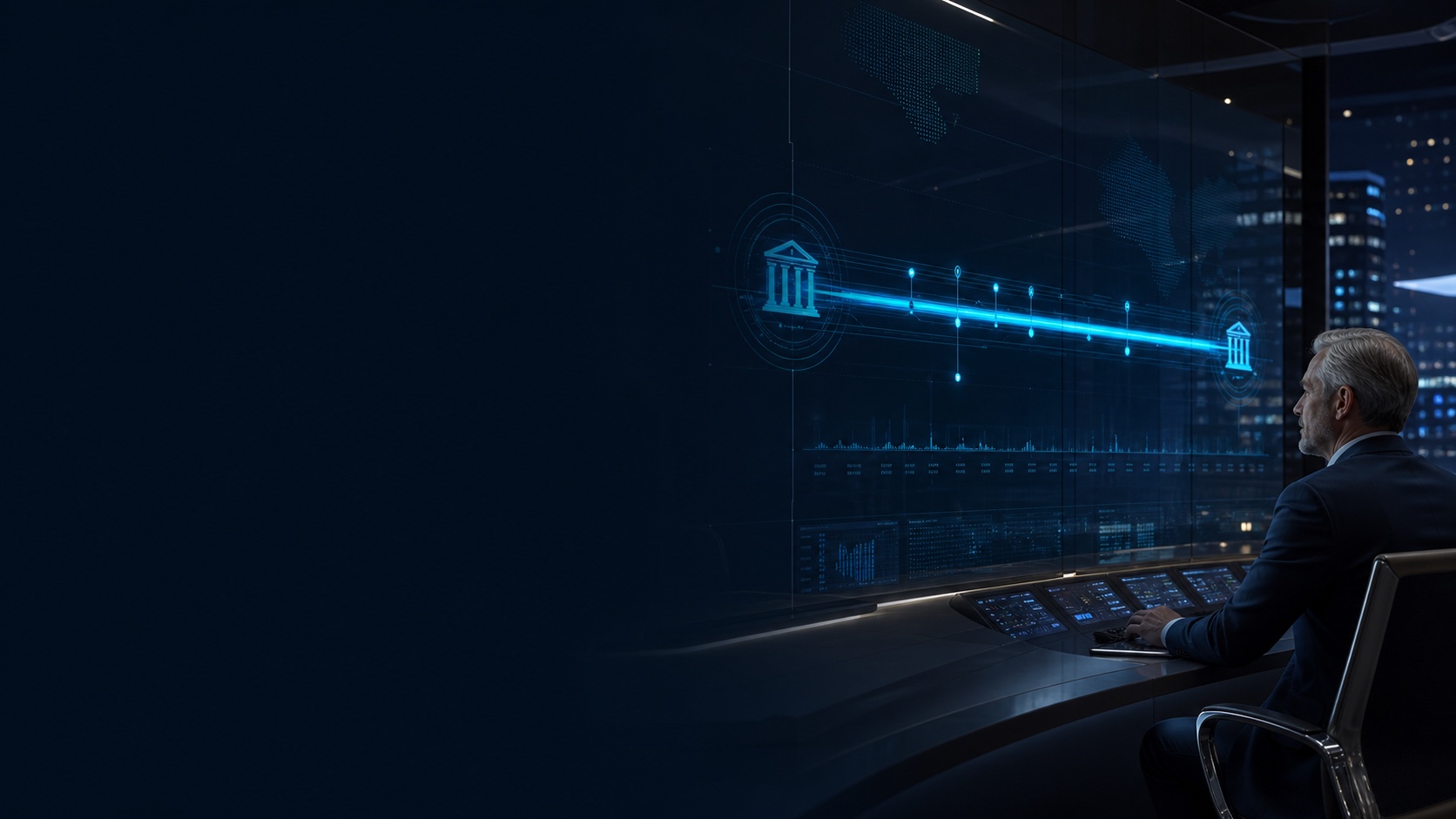 Bank operations specialist coordinating a real-time gross settlement payment