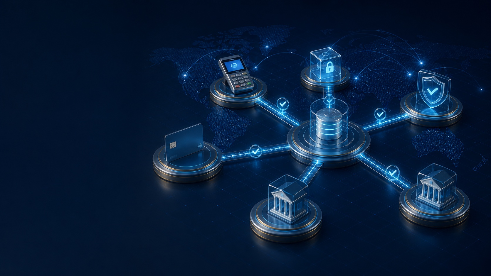 Global card transactions moving through a modern network operations and settlement environment